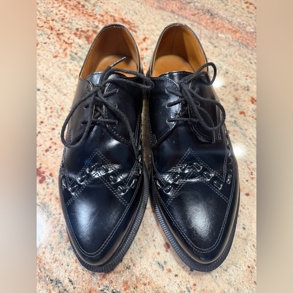 Dr Martens Ally Black Leather Derby Creeper Wingtip Shoes Men’s Size 7/Women’s 8 - Picture 2 of 15